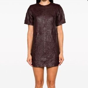 Zadig & Voltaire - Riddy creased leather minidress. NWT